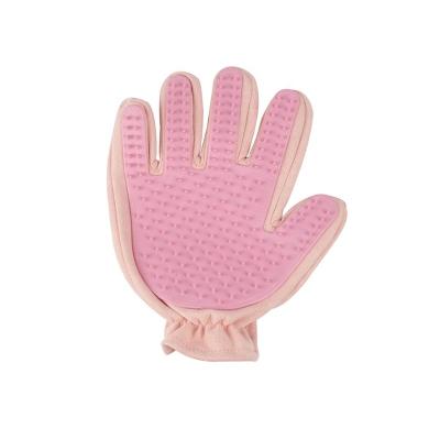 China Stocked Pet Bathing Gloves Pet Grooming Glove Five-finger Massage Brush Pet Deshedding Brush Rubber Glove for sale