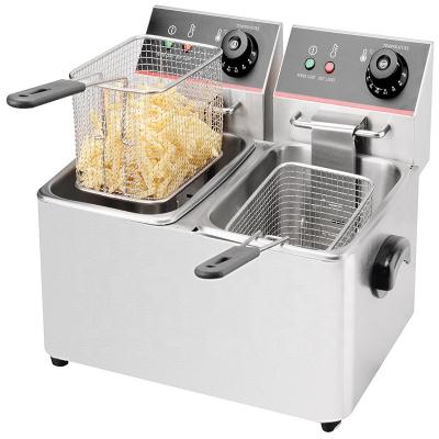 China Hotels Double Tank Electric Deep Fryer For French Fries for sale