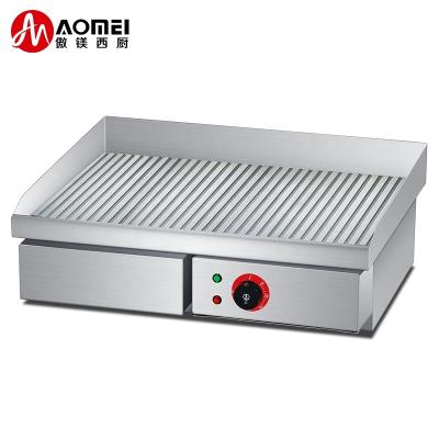 China Stainless Steel Commercial Electric Flat Meat Cooking Griddle With Removable Oil Collector for sale