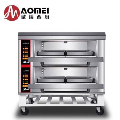 China Electric Computer Control Micro Oven Bakery Machine Commercial Stainless Steel 2 Trays 4 Layers With Wheel for sale