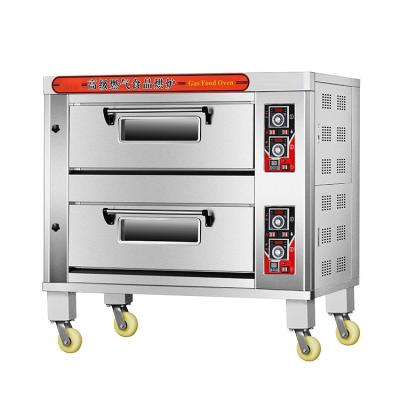 China Commercial Supplying 2 Deck 4 Trays Gas Pizza Bread Deck Oven Commercial Oven Bakery Baking Equipment for sale