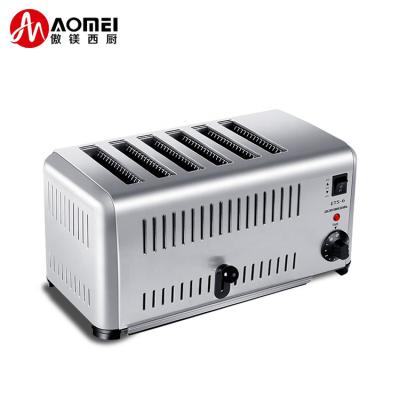 China Hotel Commercial Electric 6 Slice Toaster Breakfast Machine Stainless Steel Bread Toaster for sale