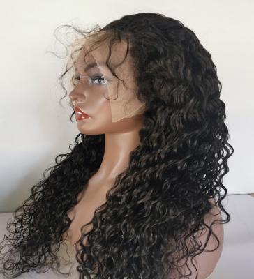 China 13x4 HD Raw Transparent Curly Swiss Lace Deep Wave Virgin Hair Deep Water Wave Virgin Human Hair Wigs for sale