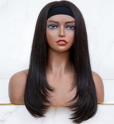 China Silky Straight Wave Ucutehair Wholesale Cuticle Aligned Virgin Wig Headband Straight Wig With Color for sale