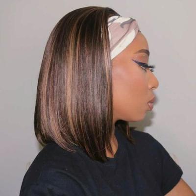 China Ucutehair Peruvian Glueless Water Wave Short Bob Wig Non Lace Front Colored 99j Headband Bob Wigs For Black Women for sale