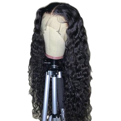 China Deep Wave Indian Hair Remy Virgin Hair Wigs 180% Density 13X6 13X4 Lace Front Brazilian Wig Water Wave Wig for sale