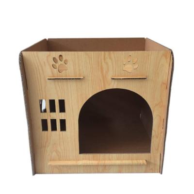 China Factory direct sustainable eco-friendly foldable paperboard corrugated play house for cat for sale