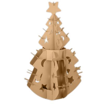 China Education 3d Christmas Tree Children Kids Eco Friendly DIY Cardboard Model Corrugated Paper Toys for sale