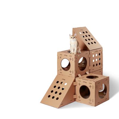 China Foldable Design Toy Scratch Board Corrugated Cardboard Cat Scratcher Eco-Friendly Sustainable Cat House for Cat for sale