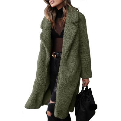 China Girls Reversible Solid Color Shearling Cashmere Coat Woman Hot Selling Long Jackets For Winter for sale