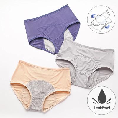 China Antibacterial Period Menstrual Physiological Cotton Underwear Women Pant Panties Waterproof Leak Proof Briefs Plus Size Female Lingerie for sale