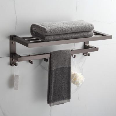 China Modern Matte Black Swimming Pool Towel Rack Bath Towel Rack Outdoor Aluminum Towel Rack for sale