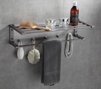 China Modern Black Bathroom Accessories Wall Hanging Rack Towel Bath Wind Wind Towel Rack With Hooks Sales Custom for sale