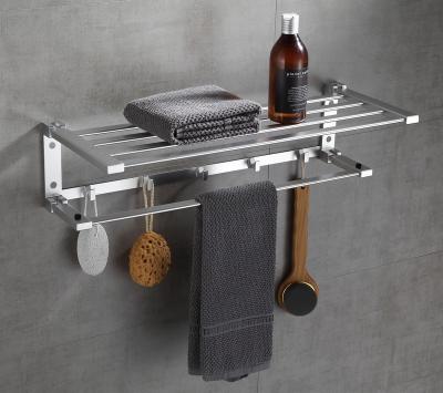 China Modern Gray Towel Rack Bathroom Accessories Towel Rack Bathroom Towel Rack Shelf Behind Door Black for sale