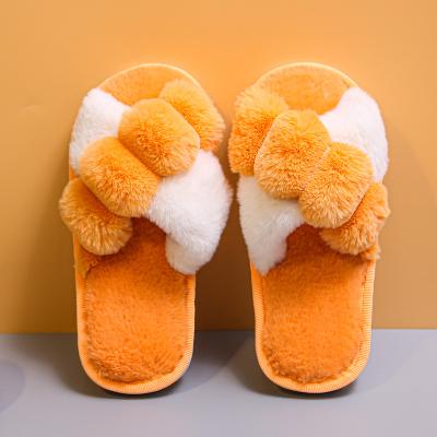 China Fur Slippers Shoes Fur Sandals Women's Slippers Fashion Winter Fluffy Spring Slides Hairy Women's Shoes Home For Women for sale