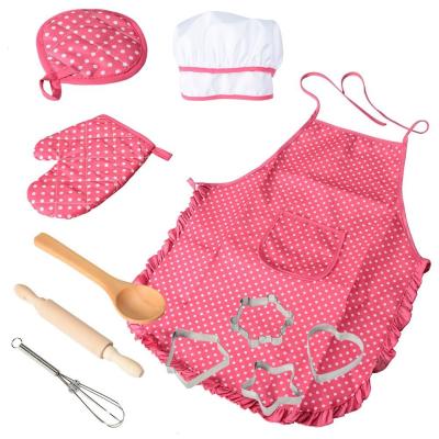 China Cooking Game Toys Hot Kitchen Bake Hat Apron Role Play Set Kids Kitchen Cooking Girls Cooking Toys Cooker Play Set Kitchen Toy Sets for sale