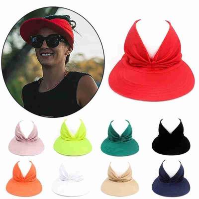 China Sun Protect 2021 Fashion Women Travel Beach Sports Running Summer Sun Hats Ny Sun Visor Single Ponytail Hats for sale