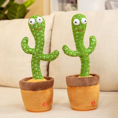 China Gift Twisting Talking Singing Music Dancing Home Decoration Funny Gifts Electronic Plush Stuffed Cactus Toy for sale