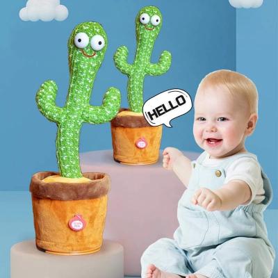 China Gift Dancing Cactus Toy Sound Record Repeat Electric Talking Plush Stuffed Plants Toy Children Early Education Toys for sale