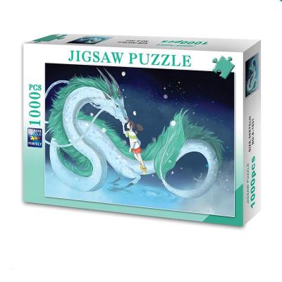 China Cartoon Toy Factory Price Customized Puzzle 1000 Piece Cardboard Signature Collection Brain Teaser For Adults for sale