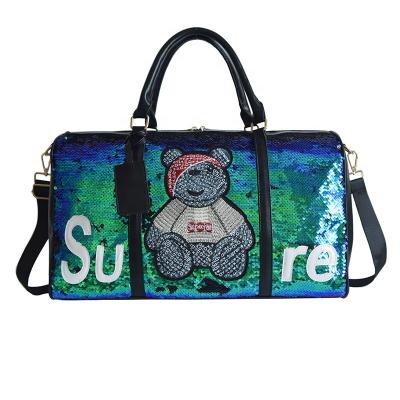 China 2021 Tral Bag Sequin Duffel Duffle Bag Leather Duffel Bag 2021 for sale