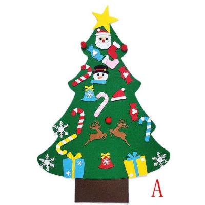 China DIY Christmas Party Decoation 3d Felt Wall Hanging Decoration Wrapping Paper Christmas Tree For Kids for sale