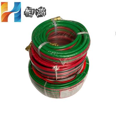 China Rubber Oxygen And Acetylene Hose Red+Green Twin Welding Pipe for sale