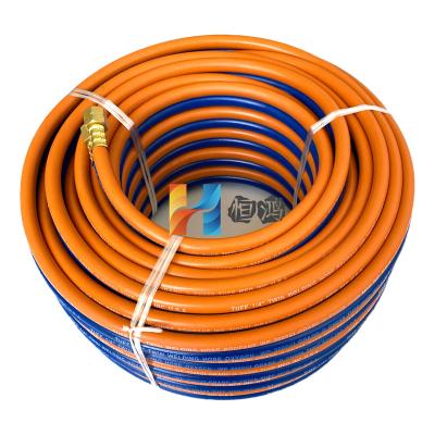 China Oxygen and Acetylene/Propane Rubber Twin Hose Blue+Orange&Red+Green Welding Hose for sale