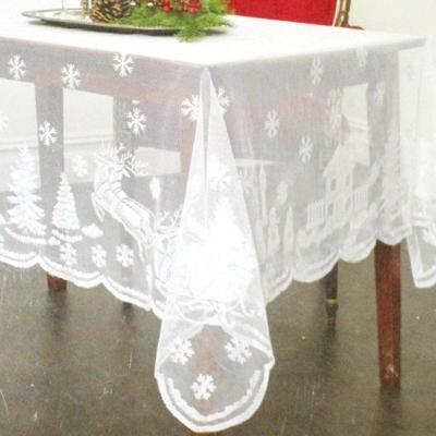 China Vlovelife Modern 1pcs 70 Inch Round White DecorativeTable Cloth Lace Table Cover for Christmas Party Baby Shower Weddings Dining Table Decor for sale