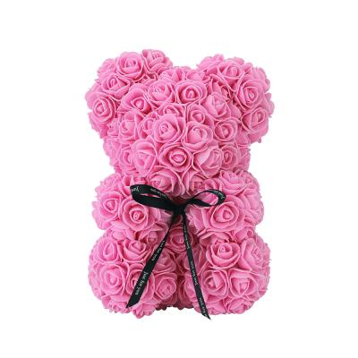 China Hot Sale Plush Fabric Customize Eternal Rose Teddy Bear With Gift Box Valentines Day Gift Mothers Day Gifts Forever for sale