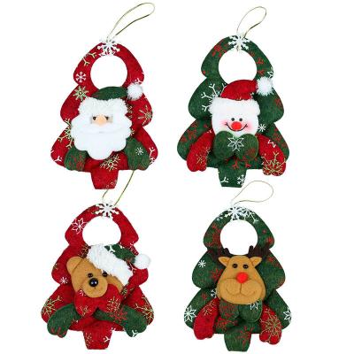 China Vlovelife 1pcs 16*12cm Modern Christmas Santa Hanging Pendant/Snowman Christmas Tree Plush Doll Hanging Ornaments Set For Xmas Party Decor for sale