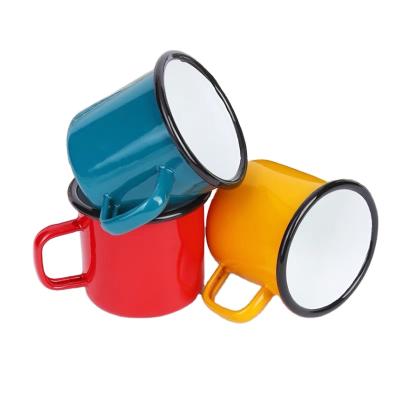 China Wholesale Mordern High Quality Ceramic Mug With Lid Imitation Enamel Mug Creative Tea Cup for sale