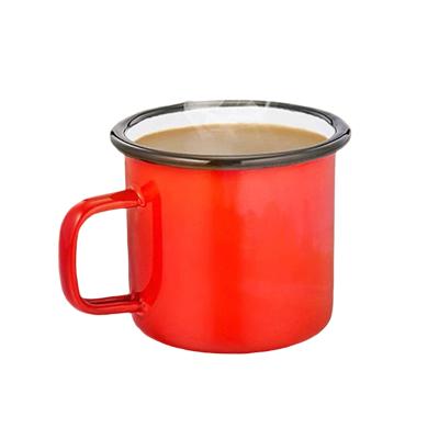 China Viable Hot Selling Ceramic Mug With Li Imitation Enamel Mug Creative Tea Cup for sale