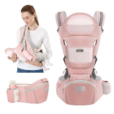 China Ergonomic Polyester Baby Carrier Infant Carrier With Hip Seat Kangaroo Bag Front And Back Baby Support Carrier for sale