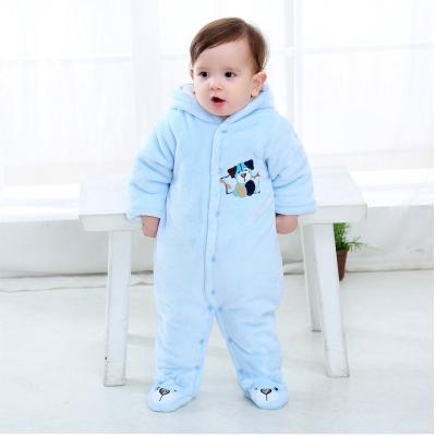 China Anti-Shrink Fleece Overalls Pram Baby Romper Footed Jumpsuit for sale