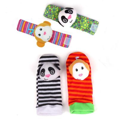 China Antibacterial Newborn Infant Wrist Ratchets Baby Toy Arm Hand Bracelet Rattle Foot Finder Rattle Sock for sale