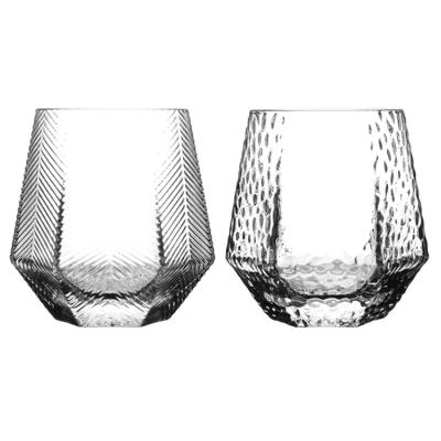 China Viable Nordic luxury diamond hexagon glass and geometric whiskey luxury water glass for sale