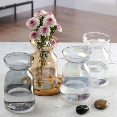 China Minimalist Glass Bud Vases of Flower Traditional Clear Glass Vases for sale