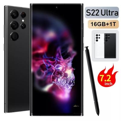 China Dual SIM Card Original S22 Ultra 7.2 Inch Smartphone 16+1TB Full Screen Android Phone Built-in Stylus Face ID Unlocked Cell Mobil Phone for sale