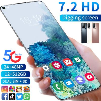 China Dual SIM Card Hot Newest S40U 12GB+512GB Smartphone 7.2 Inch AMOLED Screen Android 10.0 4GTelephone Smartphone With Face Fingerprint Unlocked for sale