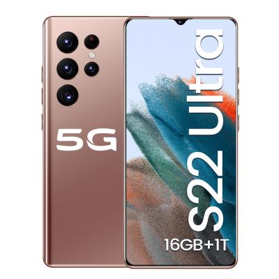 China Dual SIM Card Hot Selling S22 16GB+1TB ULTRA Original 16MP+32MP Big Screen 7.2 Inch Phone Water Drop 5G Smart Android Mobile Phones for sale