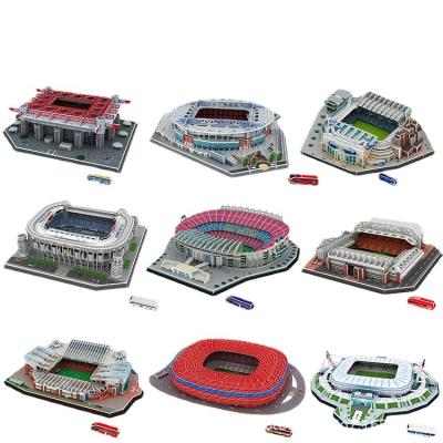 China DIY TOY 3d stadium puzzle soccer field building football stadium 3d puzzle paper puzzle for kid for sale