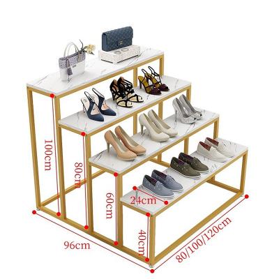 China Creative (Waist) Marble Clothing Store Display Rack Shoe Rack Adjustable Rectangular Platform Display Rack for sale