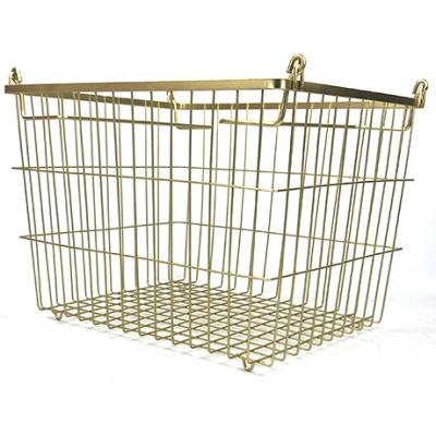 China Nordic Metal Rose Gold Wire Basket For Storage Rectangle Cosmetic Storage Basket Wholesale Viable for sale