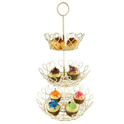 China Folding decorating a cupcake stand organizer Kitchen Stainless Steel a standard cupcake wire cake stand for sale