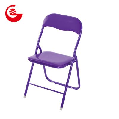 China Cheap high quality purple fancy folding chairs upholstered with metal legs for sale