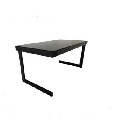 China Convertible Metal Frame Computer Table / Computer Table Dining Table, with metal frame and tempered glass silk ptinted top for sale