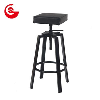 China Cheap quality black antique metal best vintage bar chair adjustable stool for leisure for sale