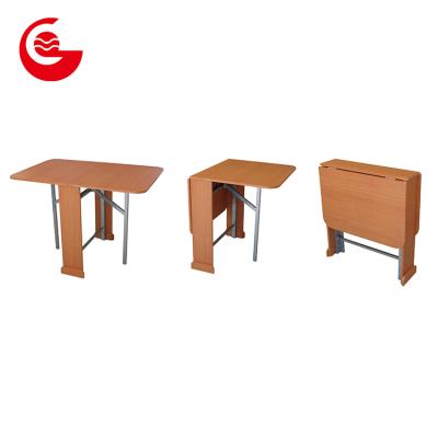 China Cheap Home Metal Wood Frame Top MDF Color Furniture Foldable Dining Table for sale