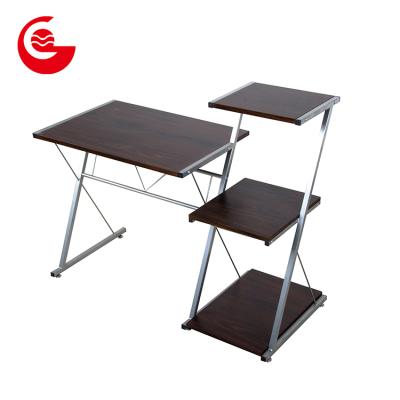 China Cheap Home Furniture Modern Design Computer Desk Wooden Table With Shelf for sale